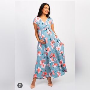 Pinkblush Floral Maternity Maxi Dress M